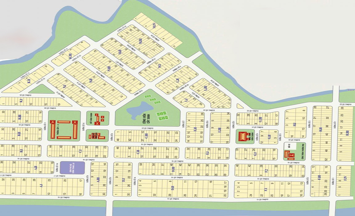 Sơ đồ phân lô tổng thể KDC Vĩnh Phú II