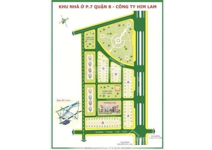 Sơ đồ phân lô tổng thể Khu dân cư Him Lam Ba Tơ