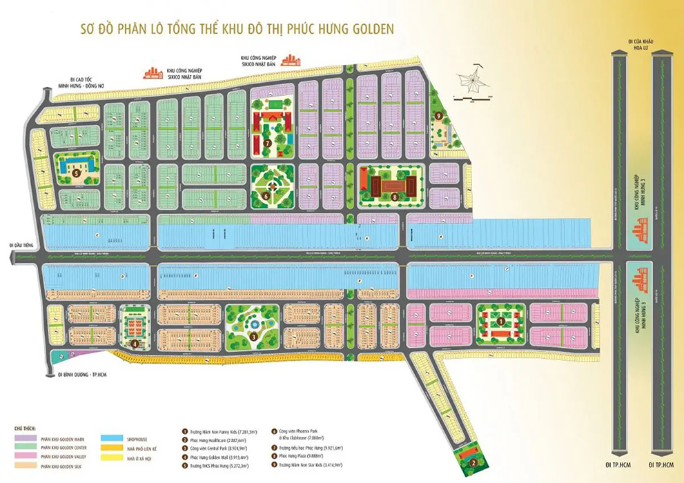 Sơ đồ phân lô chi tiết KĐT Phúc Hưng Golden
