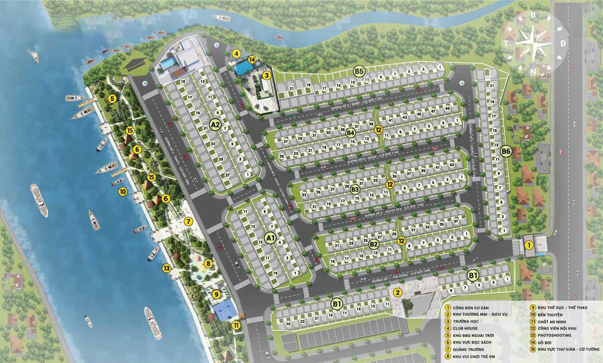 Sơ đồ mặt bằng tổng thể dự án The Pearl Riverside
