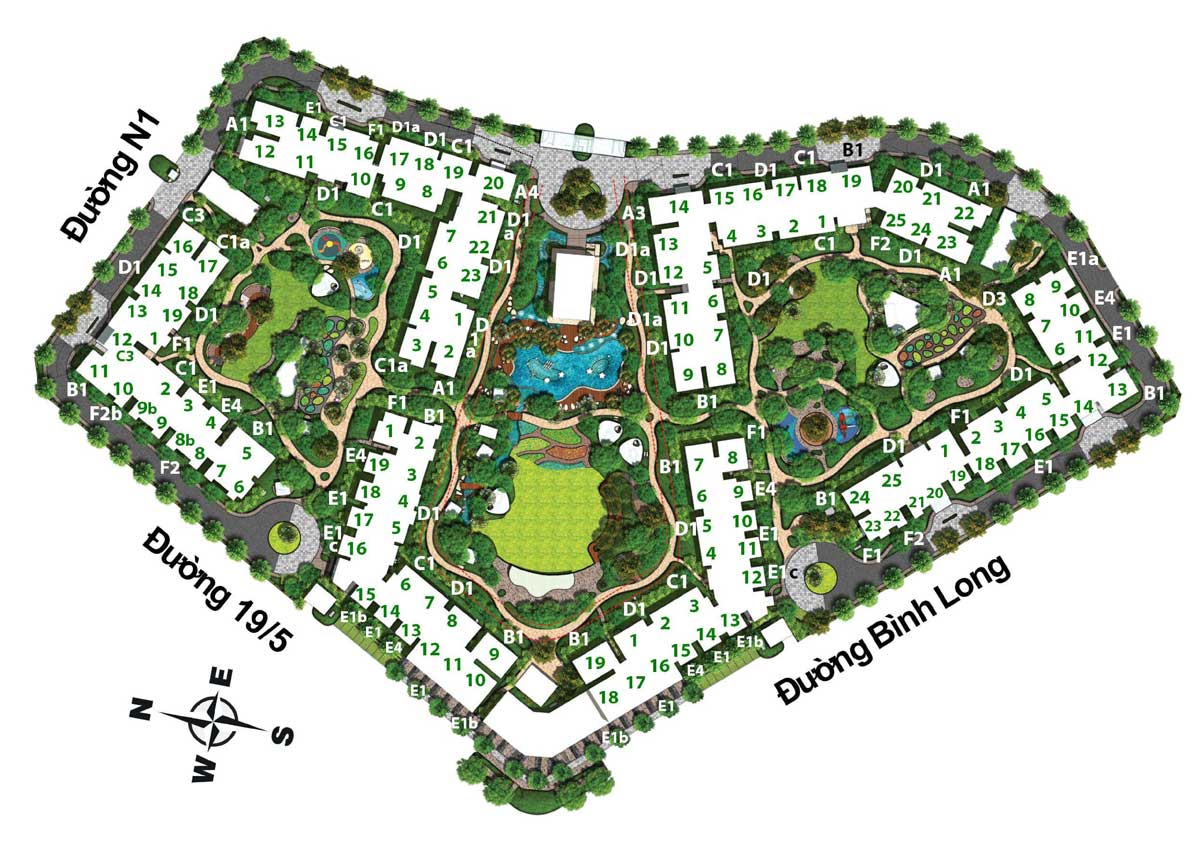 Sơ đồ mặt bằng phân khu Emerald Celadon City