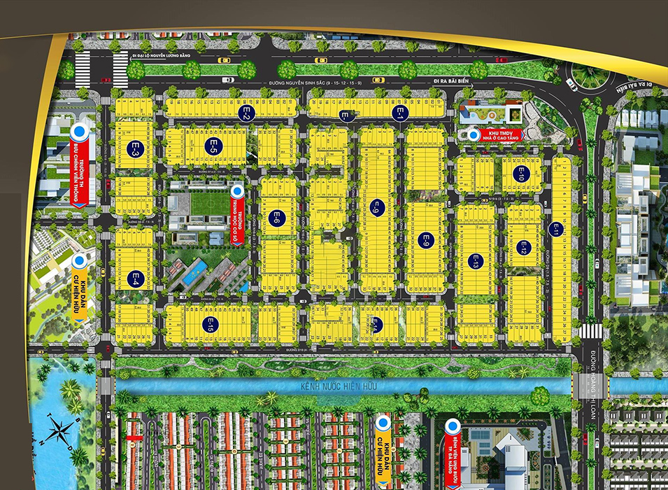 Sơ đồ mặt bằng tổng thể dự án Shophouse Nguyễn Sinh Sắc