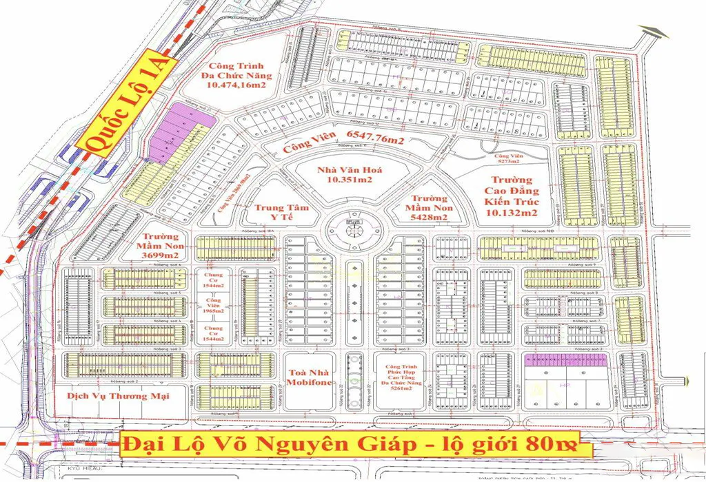 Sơ đồ phân lô chi tiết Khu đô thị mới Hưng Phú
