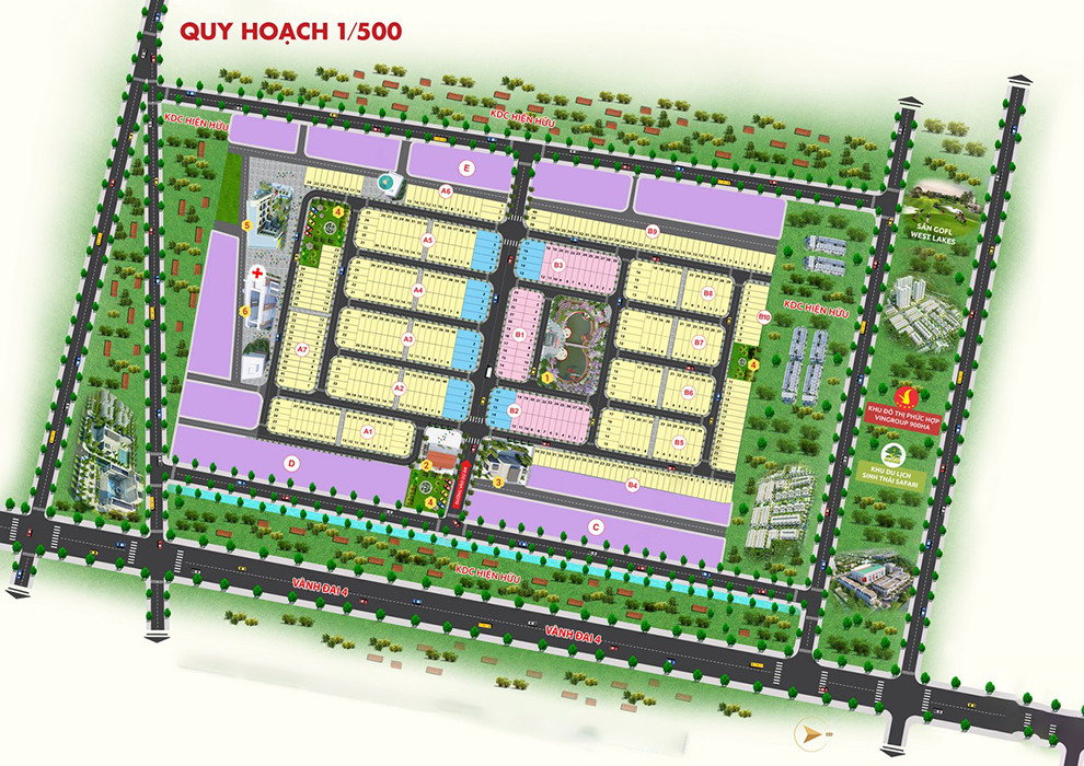 Sơ đồ mặt bằng tổng thể dự án KDC Young Town