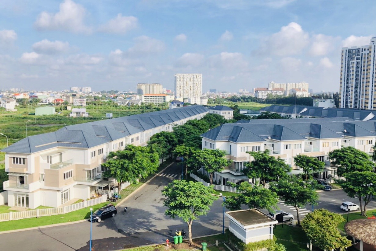 Kiến trúc nhà phố hiện đại, đồng bộ tại KDC Tháp Mười Merita