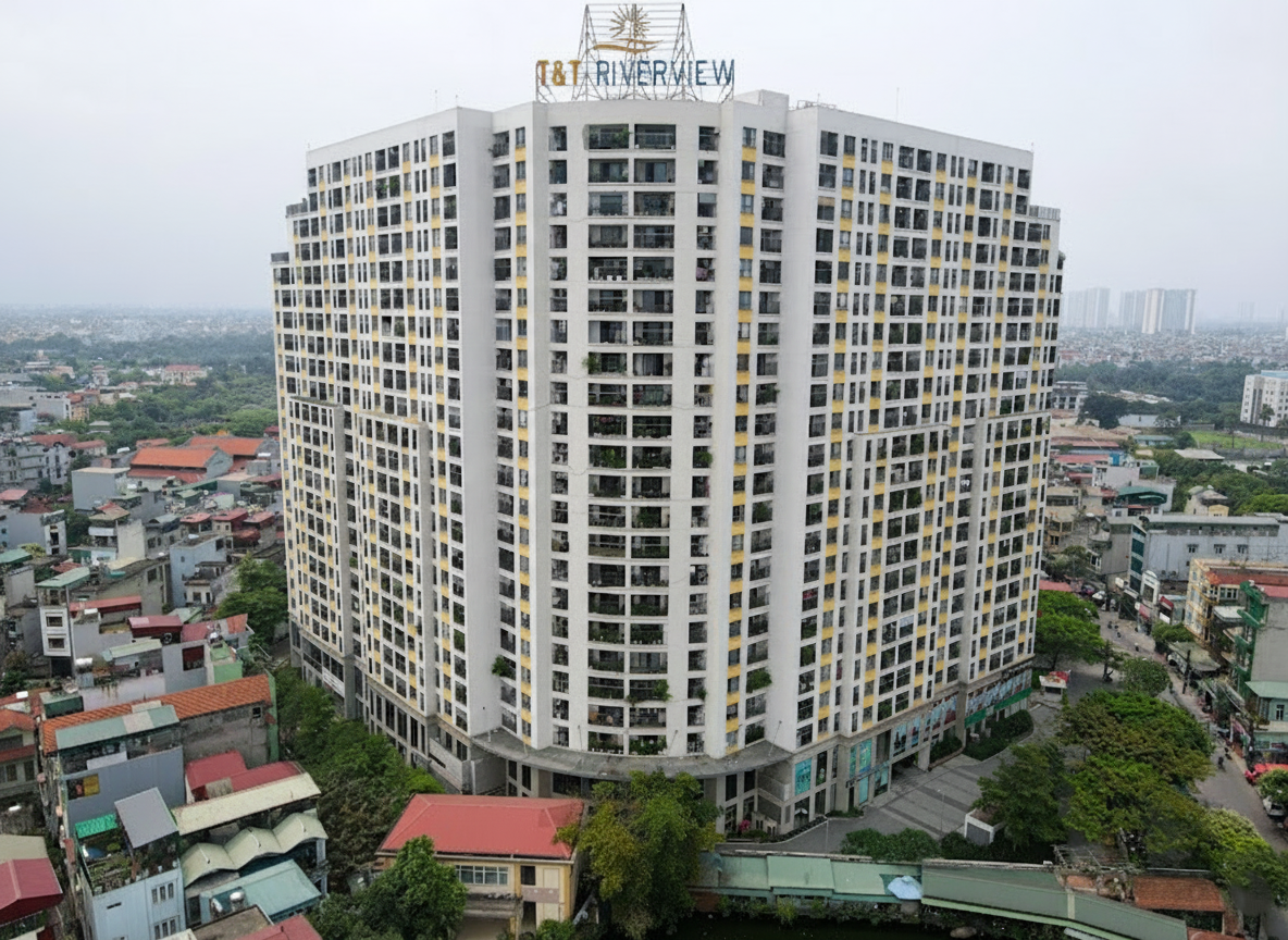 Toàn cảnh chung cư T&T Riverview, Hoàng Mai, Hà Nội
