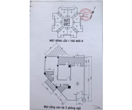 Sơ đồ mặt bằng điển hình tại chung cư Vĩnh Tường