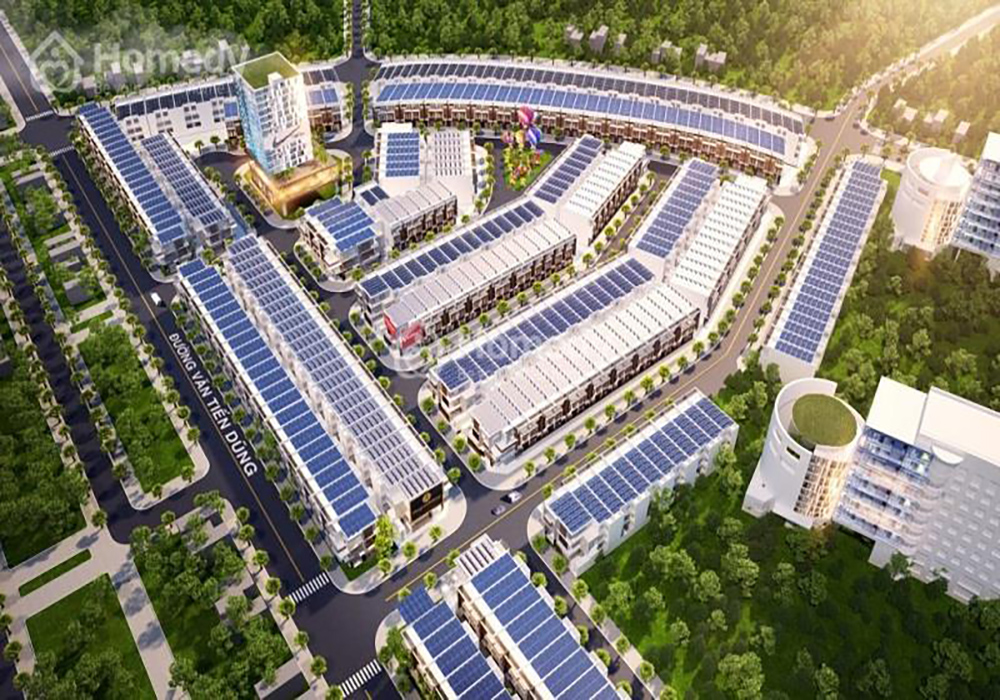 Phối cảnh nhà phố thương mại tại Khu dân cư Phố Chợ Điện Ngọc