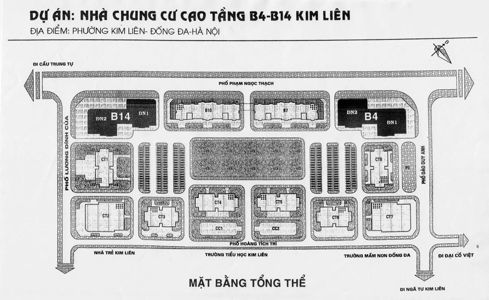 Sơ đồ mặt bằng tầng điển hình tại chung cư B4 - B14 Kim Liên