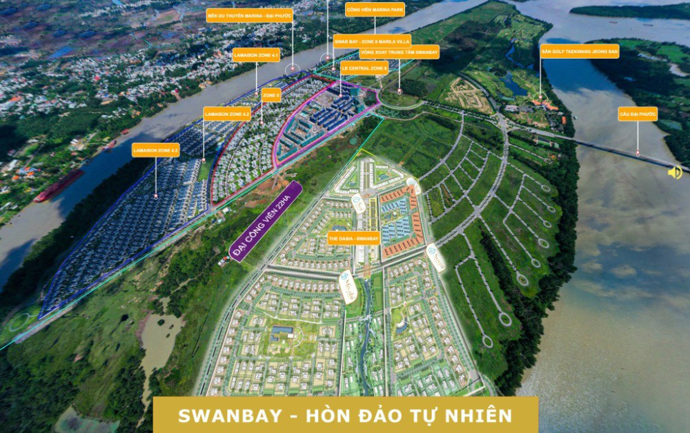 Sơ đồ mặt bằng tổng thể khu đô thị Swan Bay