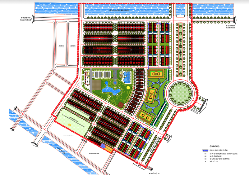 Sơ đồ phân lô tổng thể Khu đô thị An Cựu City