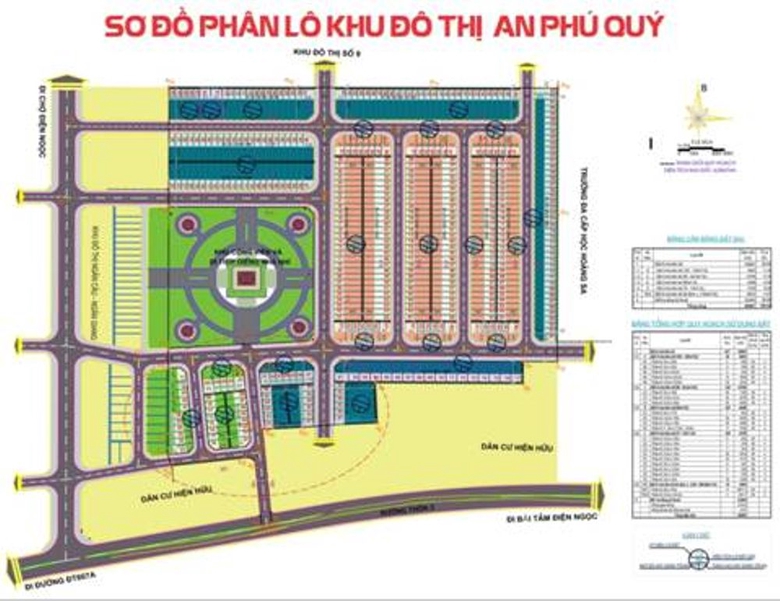 Sơ đồ mặt bằng phân lô KĐT Ngọc Dương Riverside