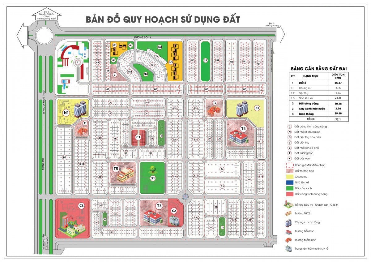 Sơ đồ tổng thể Khu đô thị Long Tân City, Nhơn Trạch