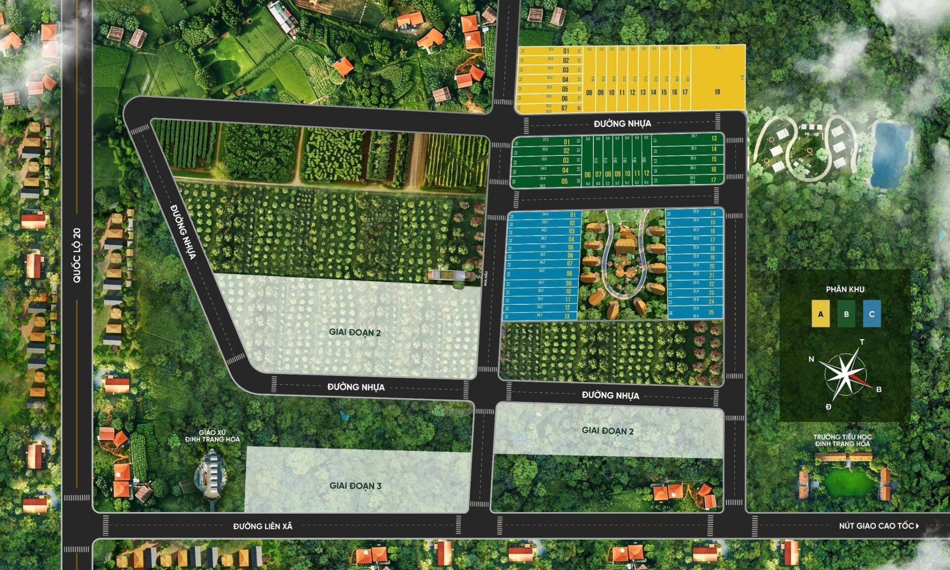 Sơ đồ phân lô dự án đất nền DiLi Green Hill Di Linh