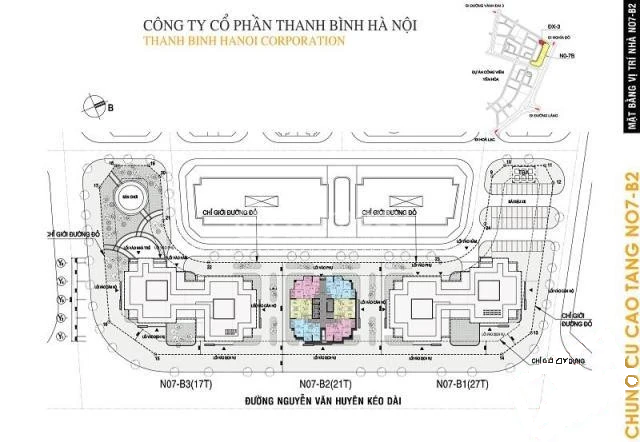 Sơ đồ mặt bằng tầng điển hình tại chung cư N07 Thanh Bình