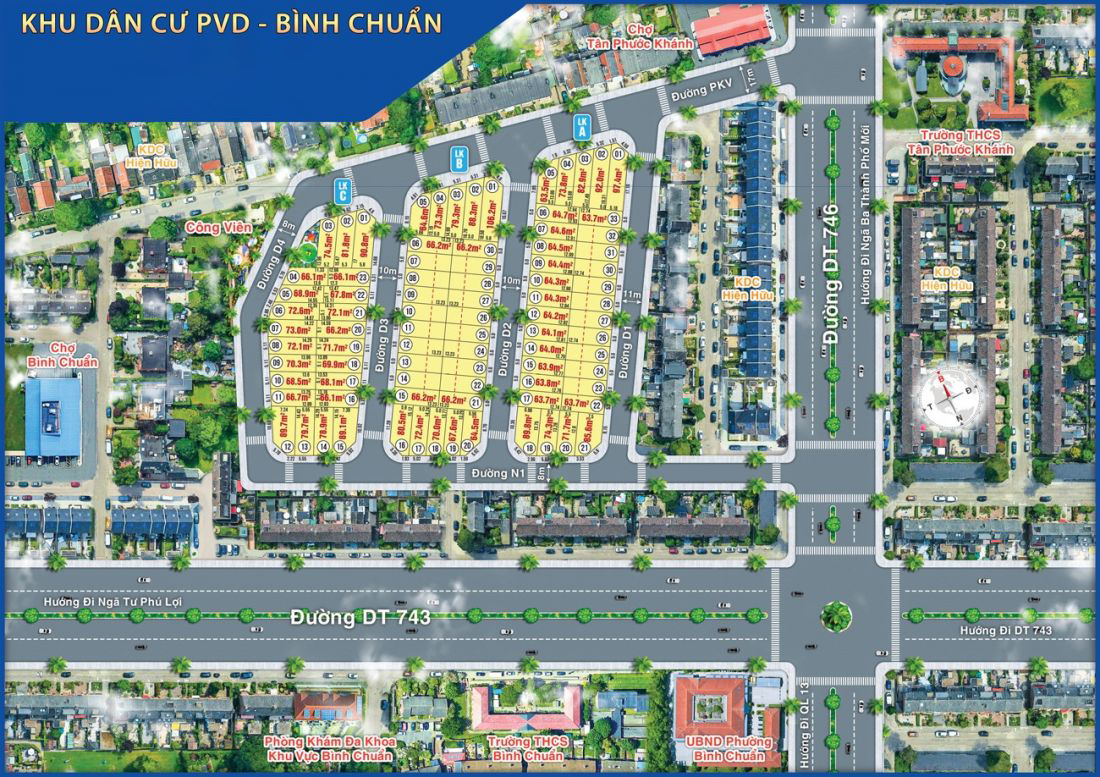 Sơ đồ phân lô điển hình tại Khu dân cư Bình Chuẩn
