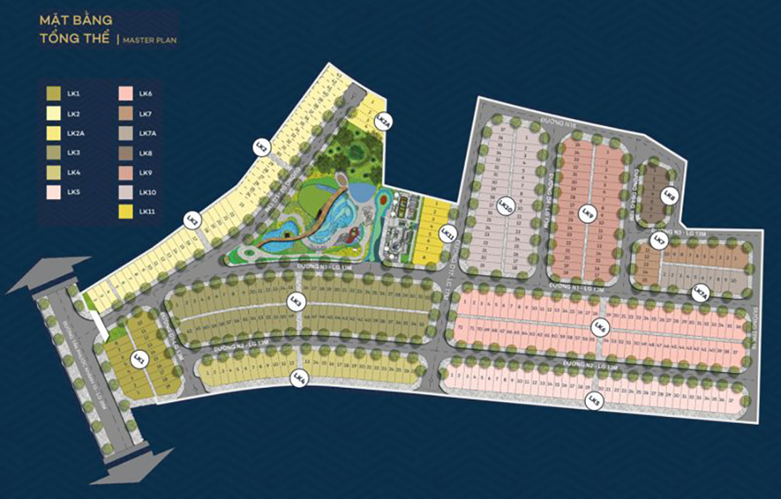 Sơ đồ phân lô chi tiết KĐT The Standard Bình Dương