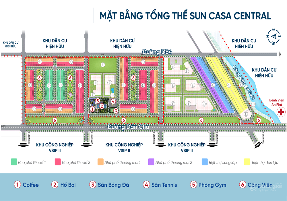 Sơ đồ phân lô chi tiết KĐT Sun Casa Central