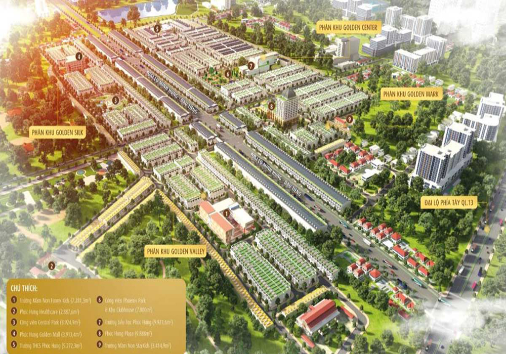 Công viên và tiện ích tại Phúc Hưng Golden