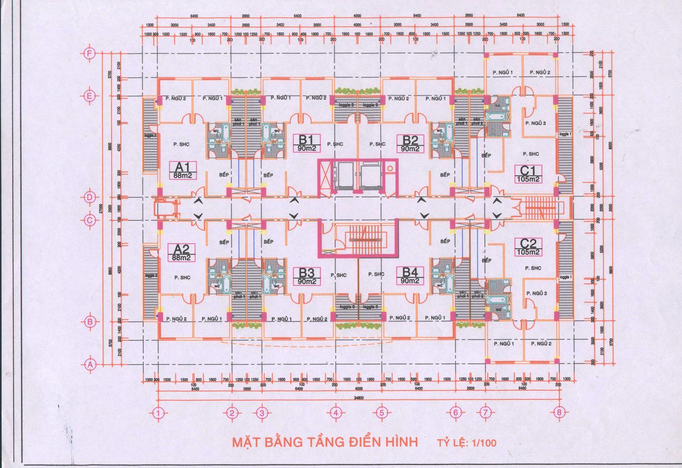 Sơ đồ mặt bằng Chung cư Minh Thành
