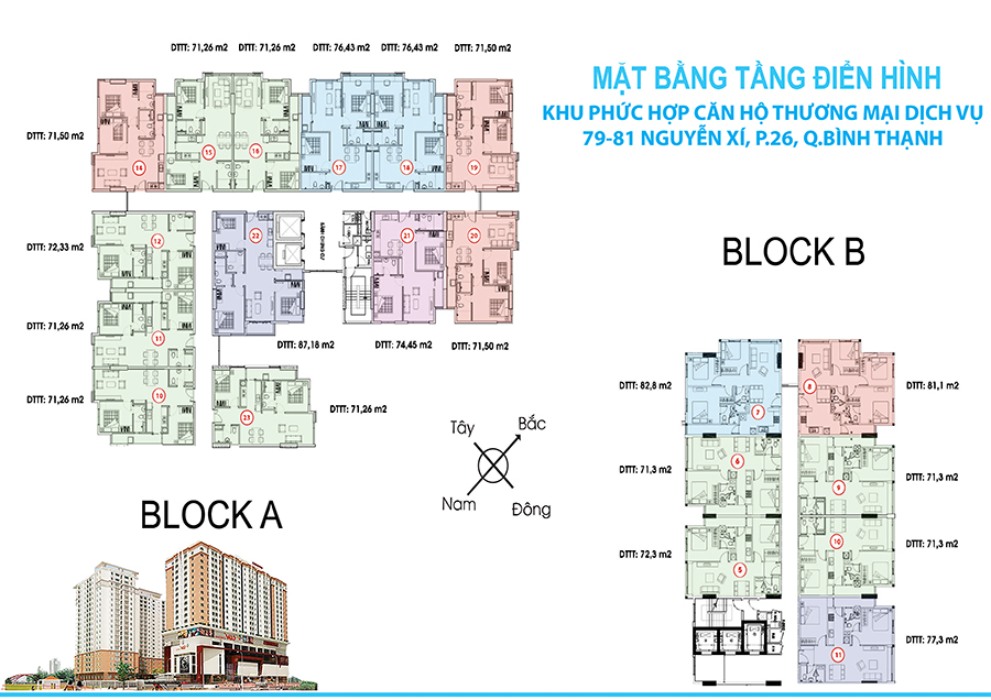 Mặt bằng điển hình căn hộ tại Chung cư Saigonres Plaza