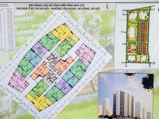 Mặt bằng điển hình căn hộ tại Chung cư CT2 Yên Nghĩa