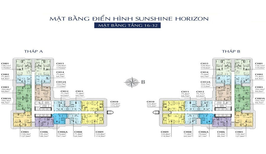 Mặt bằng điển hình căn hộ Sunshine Horizon