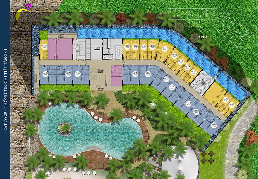 Mặt bằng tổng thể Flamingo Cát Bà Resort nhìn từ trên cao