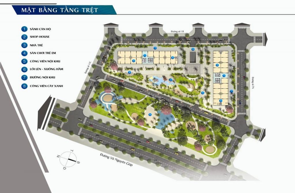 Sơ đồ mặt bằng tầng điển hình căn hộ tại Chung cư An Phú Thịnh Garden Tower