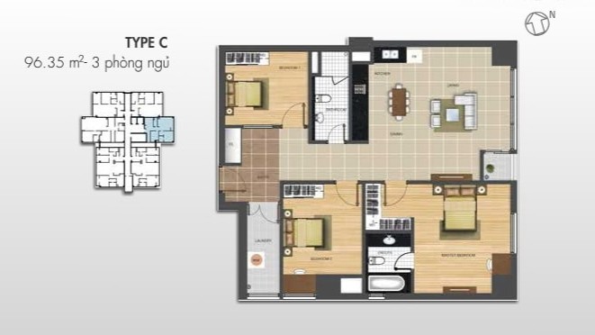 Mặt bằng tầng điển hình Chung cư Hera Hải Phòng với các loại căn hộ