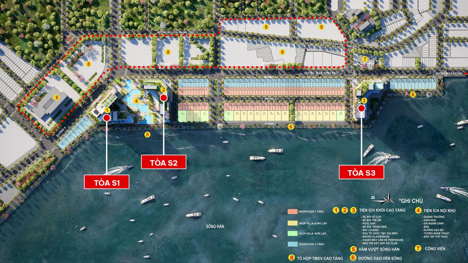 Mặt bằng tổng thể dự án Sun Symphony Residence ven sông Hàn