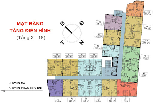 Mặt bằng điển hình căn hộ tại Chung cư Phúc Yên 3