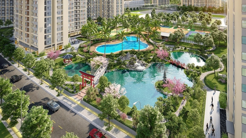 Hình ảnh phân khu The Origami thuộc Vinhomes Grand Park Thủ Đức với thiết kế mang phong cách Nhật Bản.