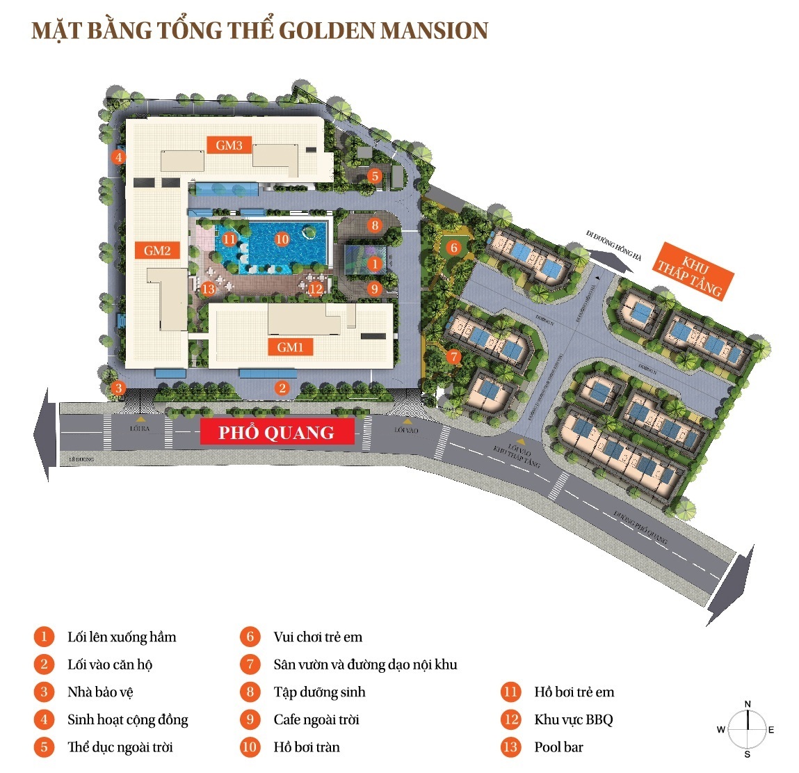 Sơ đồ mặt bằng tổng thể chung cư Golden Mansion