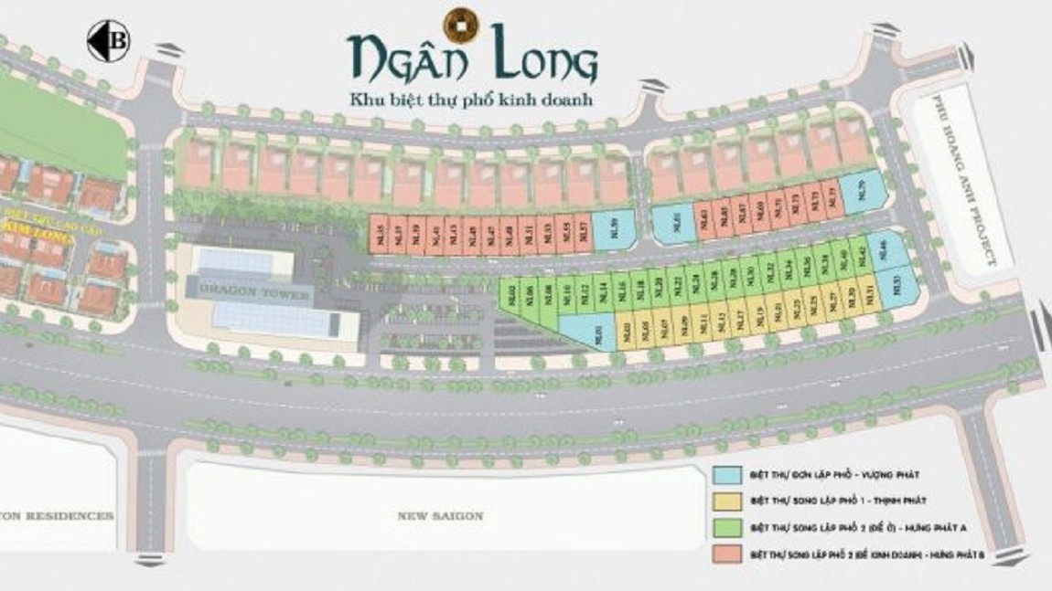 Mặt bằng phân lô Khu biệt thự Ngân Long