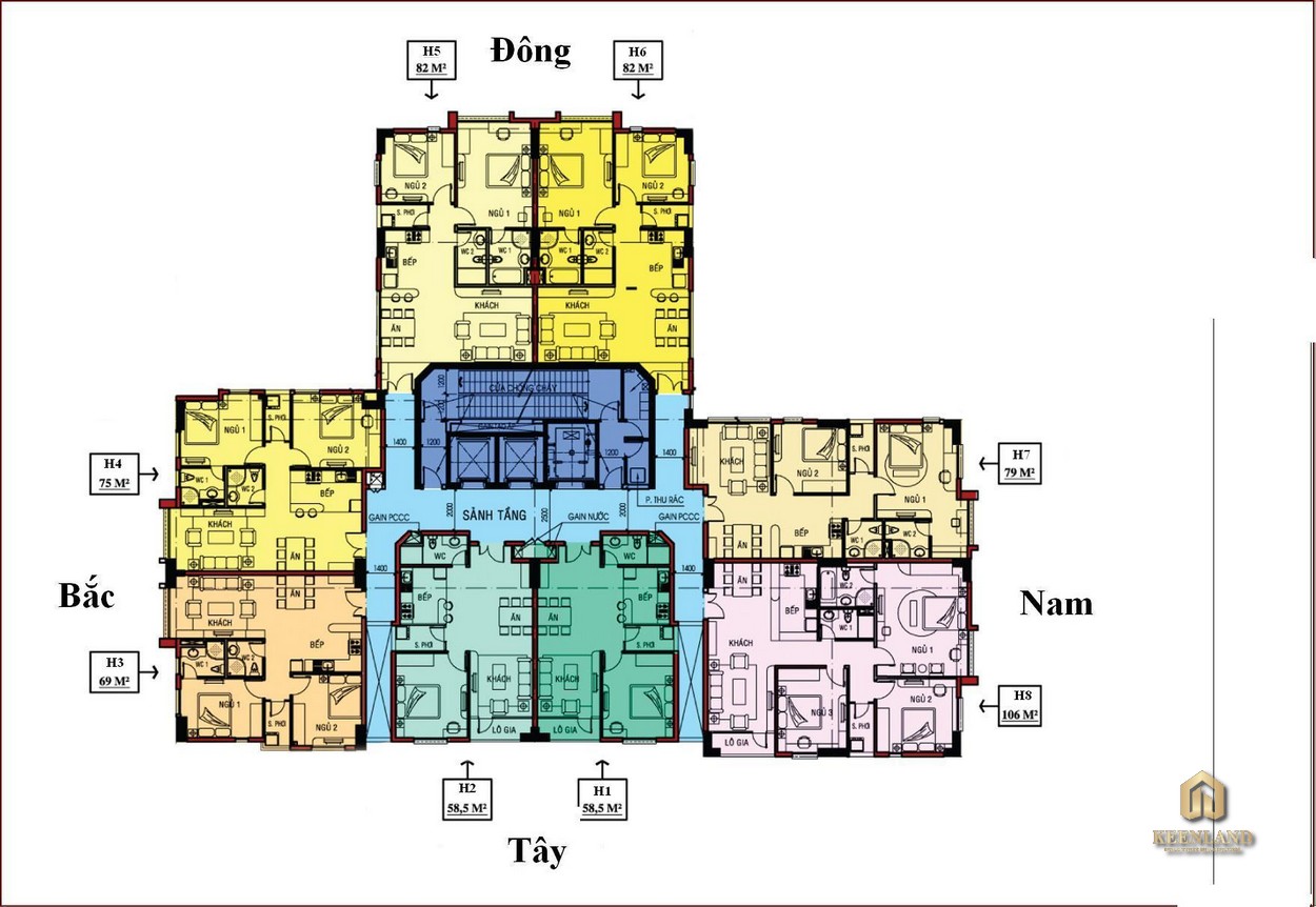 Mặt bằng điển hình căn hộ tại Screc Tower