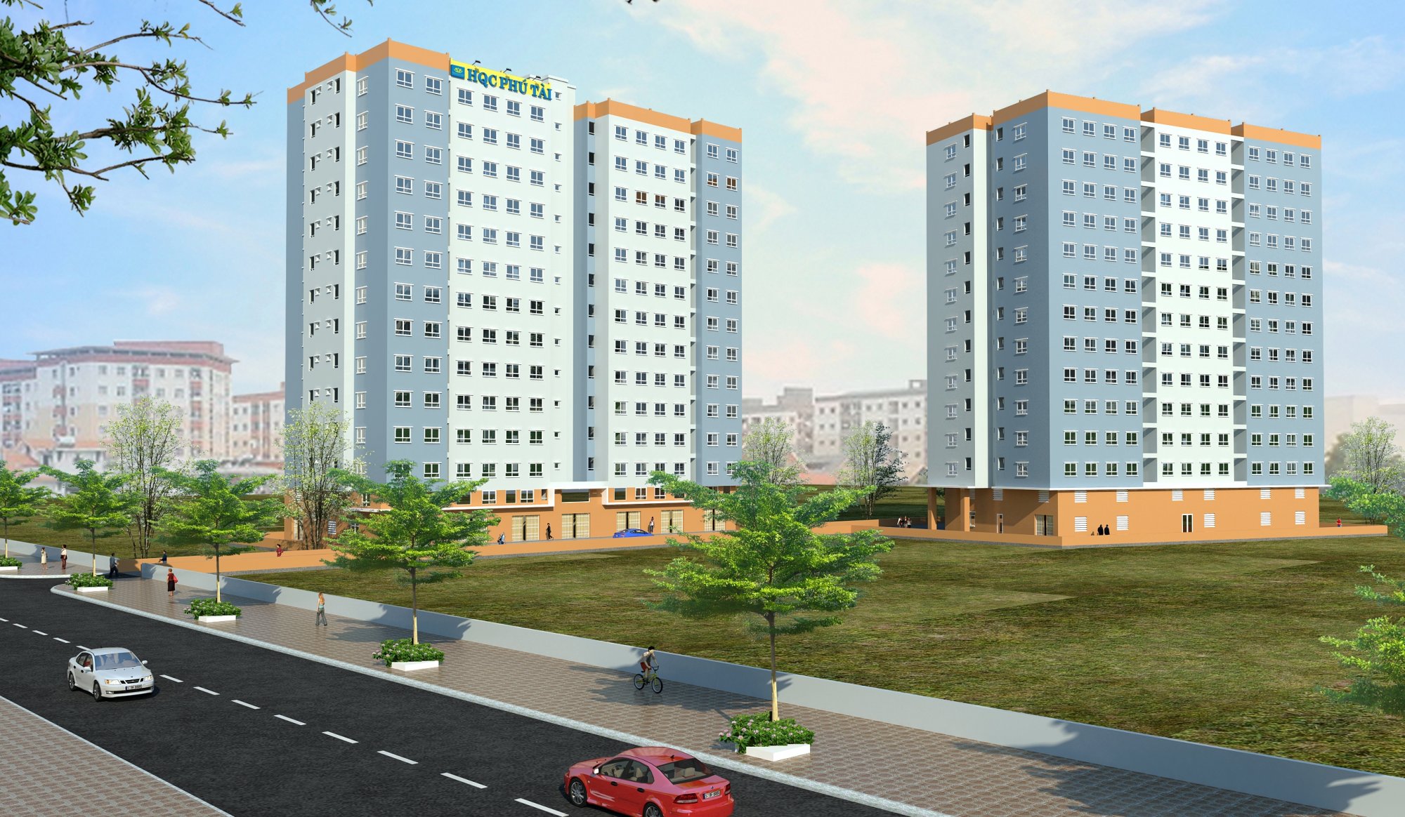 Phối cảnh tổng thể HQC Phú Tài (Blue Sea Tower) Phan Thiết