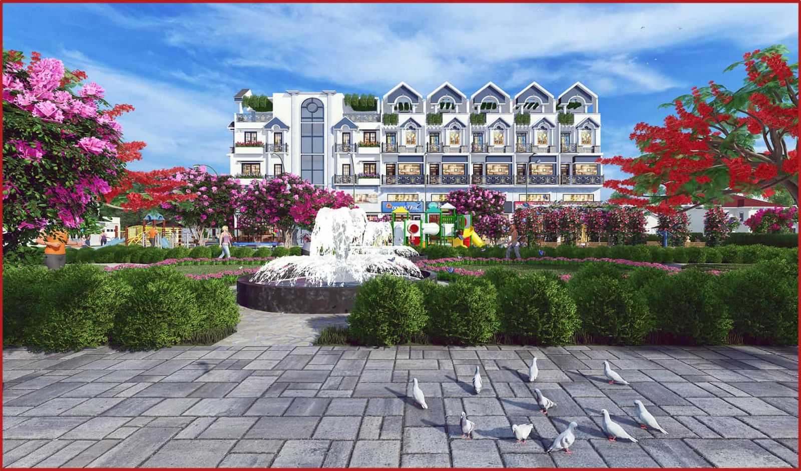 Mặt tiền nhà phố Lux Home Gardens thiết kế hiện đại