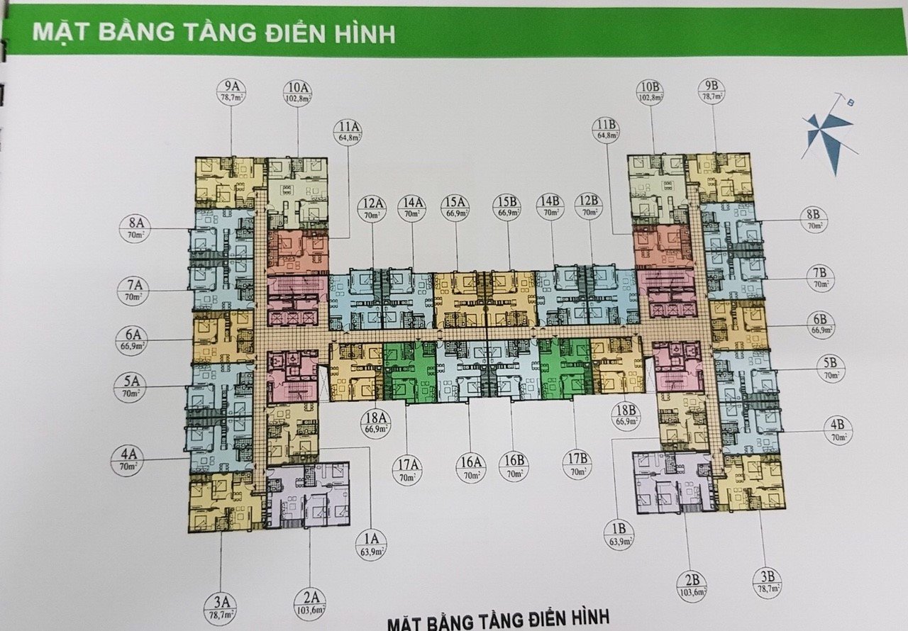 Mặt bằng điển hình căn hộ Chung cư 282 Nguyễn Huy Tưởng