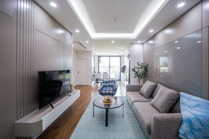 Phối cảnh chung cư AQH Riverside với không gian xanh