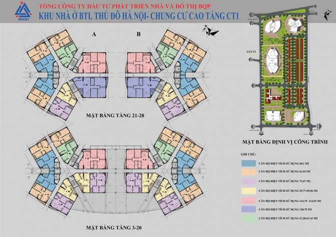 Mặt bằng điển hình căn hộ tại Chung cư CT1 Yên Nghĩa