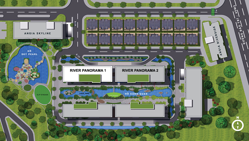 Mặt bằng điển hình căn hộ 3 phòng ngủ tại The Panorama
