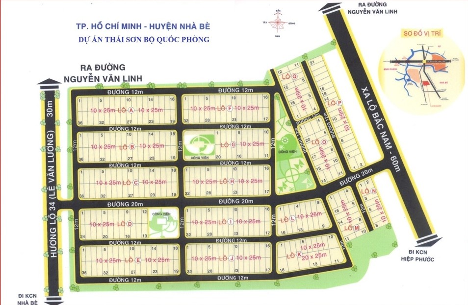 Sơ đồ phân lô chi tiết dự án KDC Thái Sơn 1 Nhà Bè