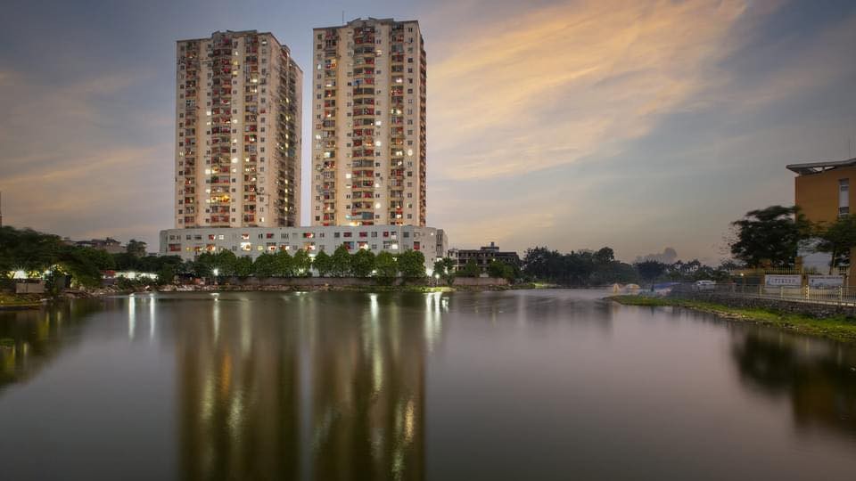 Tổng quan Chung cư Riverside Tower (79 Thanh Đàm) từ trên cao