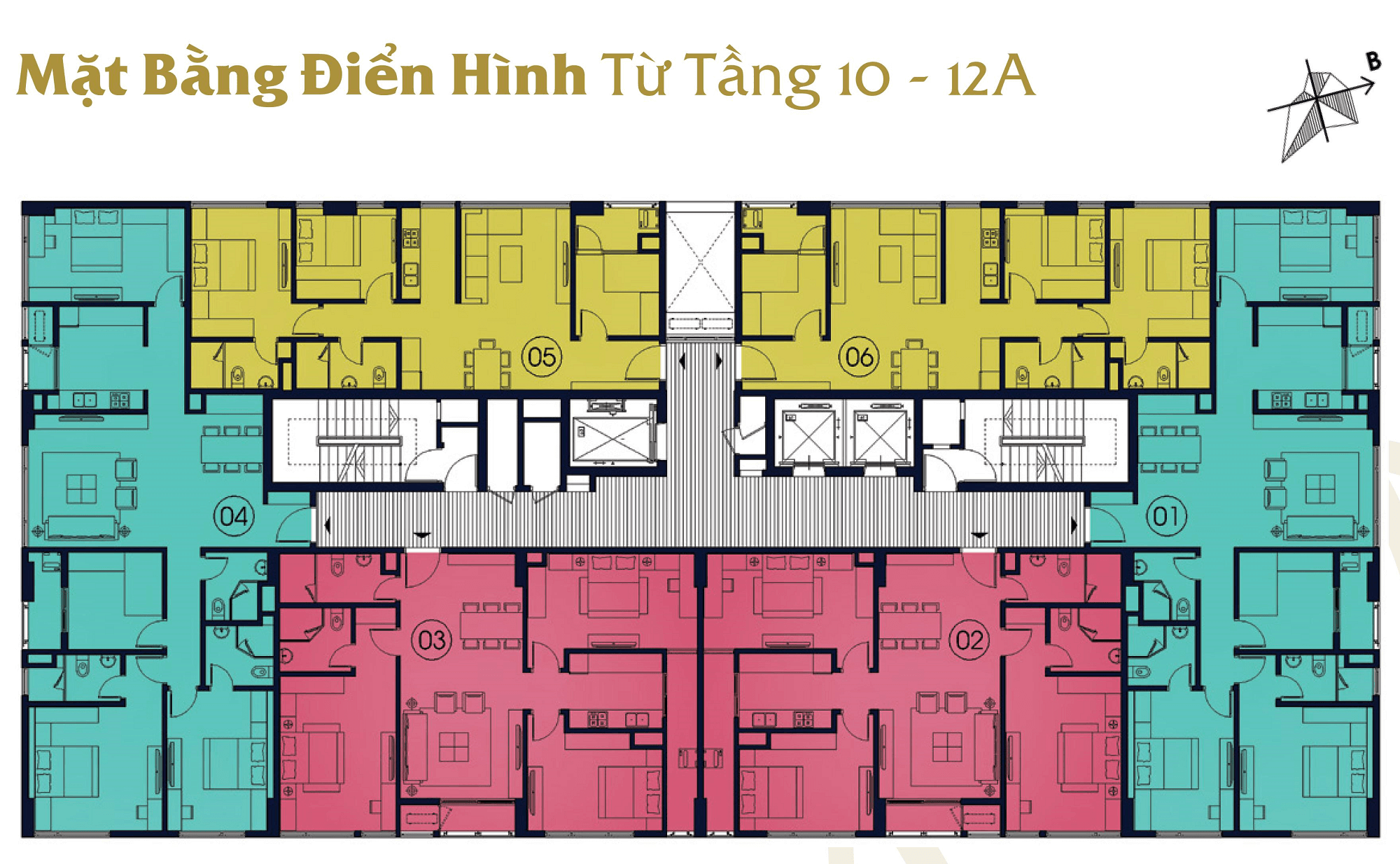 Sơ đồ mặt bằng điển hình căn hộ Sapphire Tower Hào Nam (The Terra)