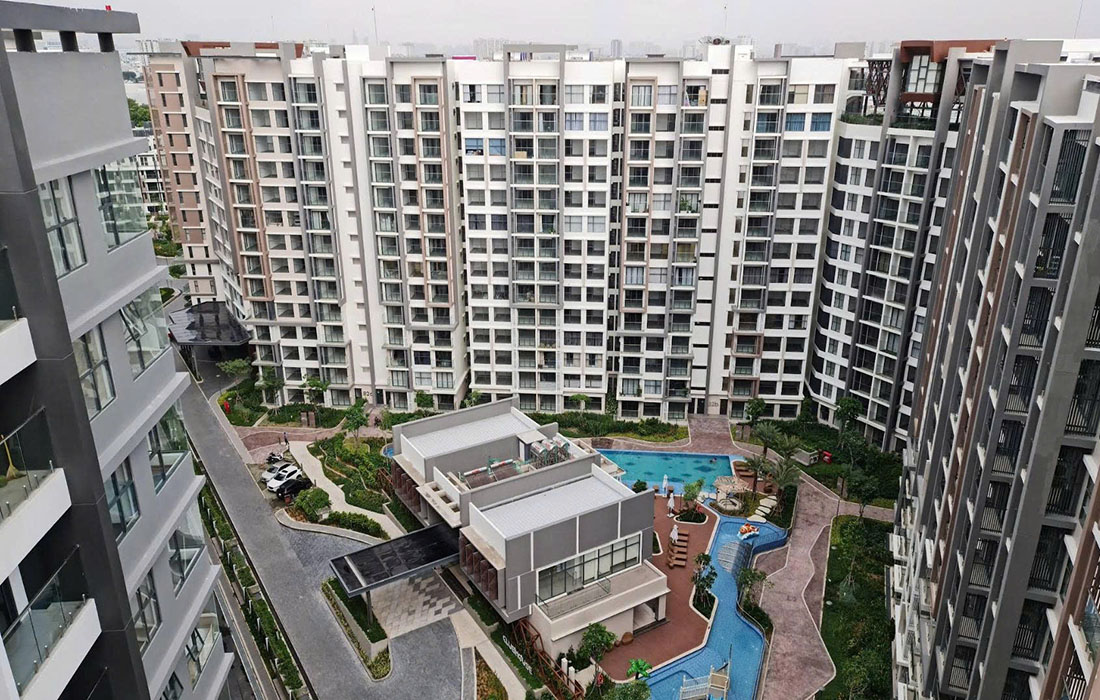 Phối cảnh hồ bơi vô cực tại Diamond Alnata Celadon City