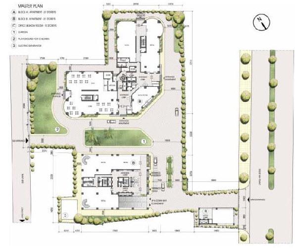 Sơ đồ mặt bằng điển hình căn hộ 3 phòng ngủ Sky City Towers-88 Láng Hạ