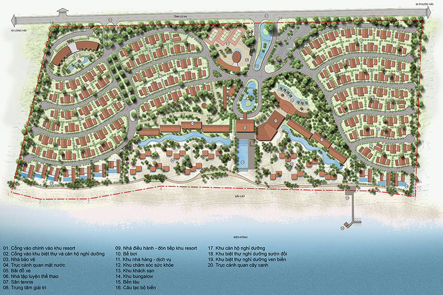 Mặt bằng điển hình biệt thự tại Oceanami Luxury Homes and Resort