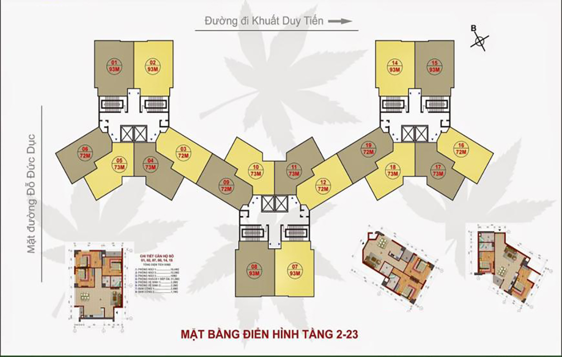 Mặt bằng tầng điển hình chung cư CT1 Trung Văn - Vinaconex 3