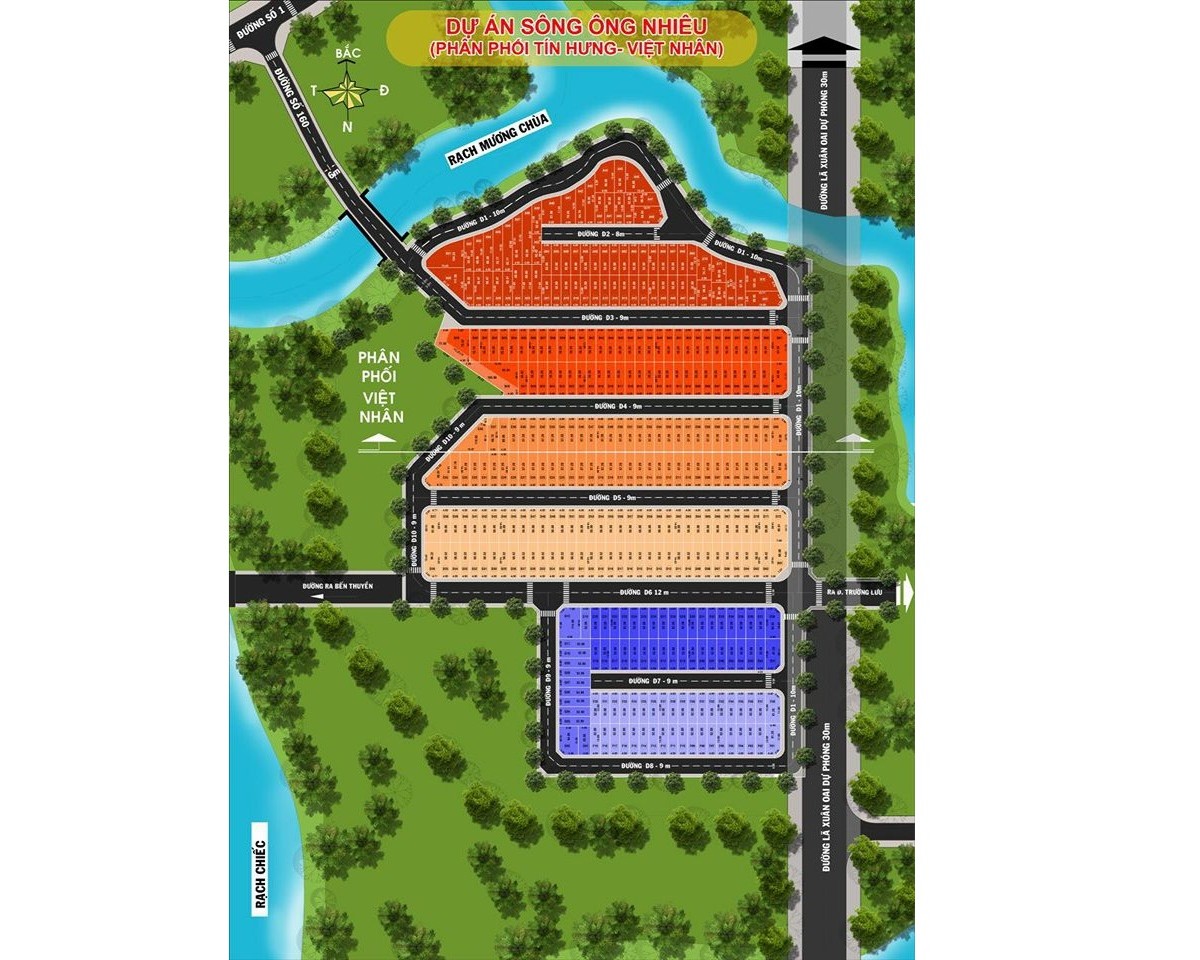 Sơ đồ phân lô KDC Việt Nhân - Tín Hưng
